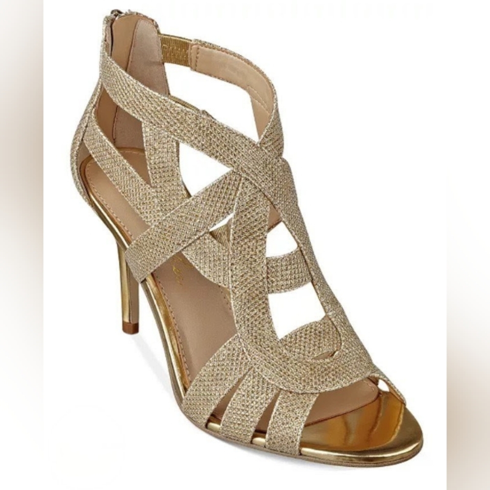 Elegant Gold Strappy Heels